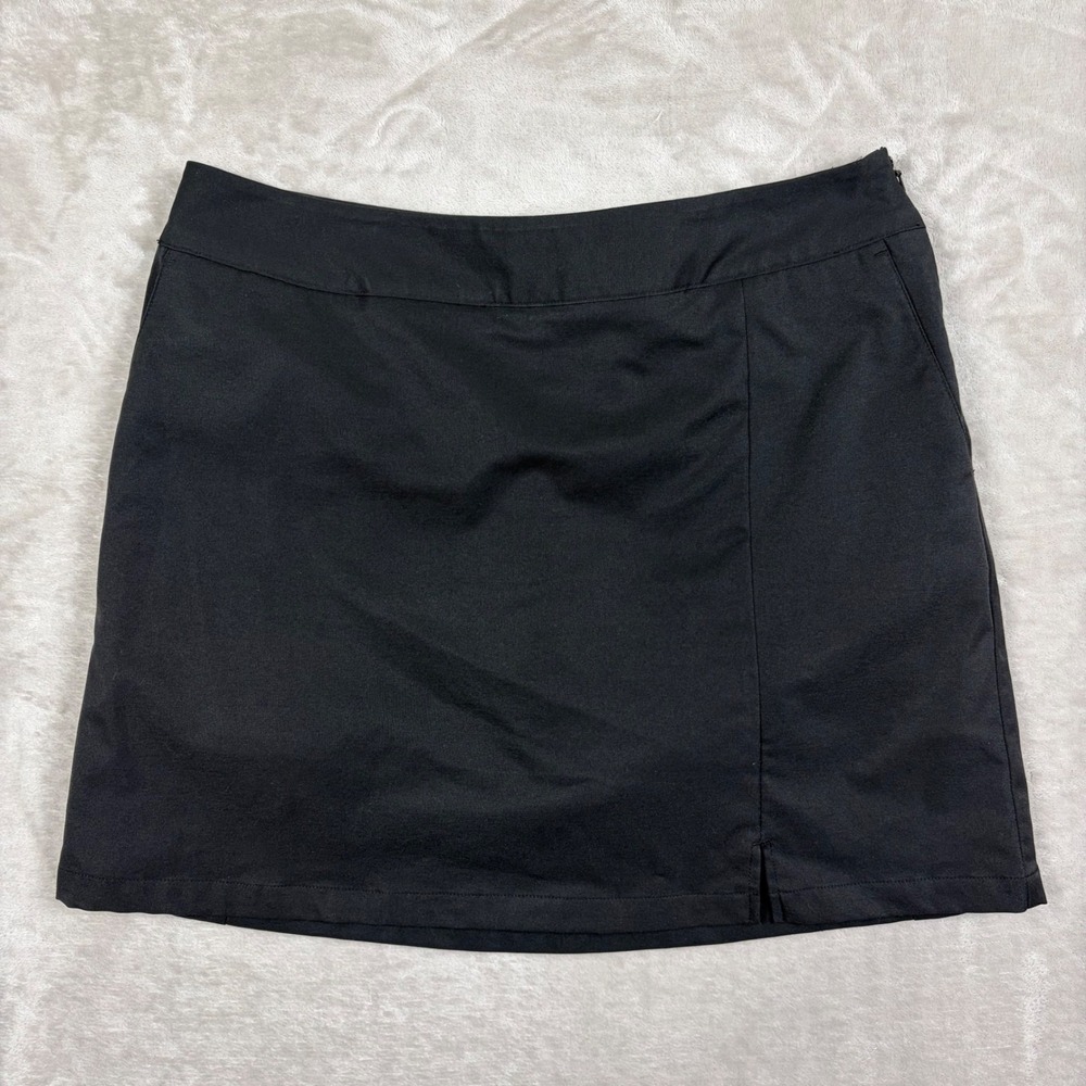 Adidas ClimaCool Black Athletic Golf Tennis Skort Skirt Womens Size 8 Slit Zip
